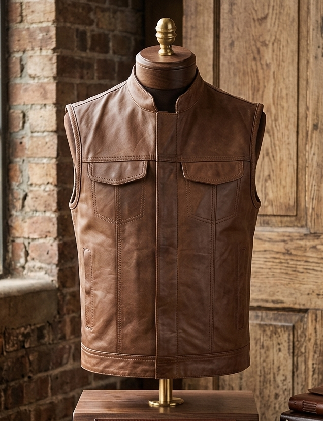 MotorCycle Leather Vest