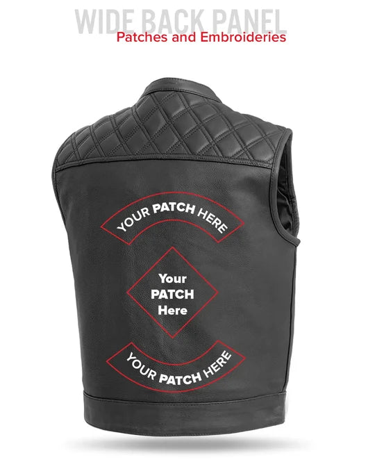 Upside Men's Motorcycle Club Style Leather Vest