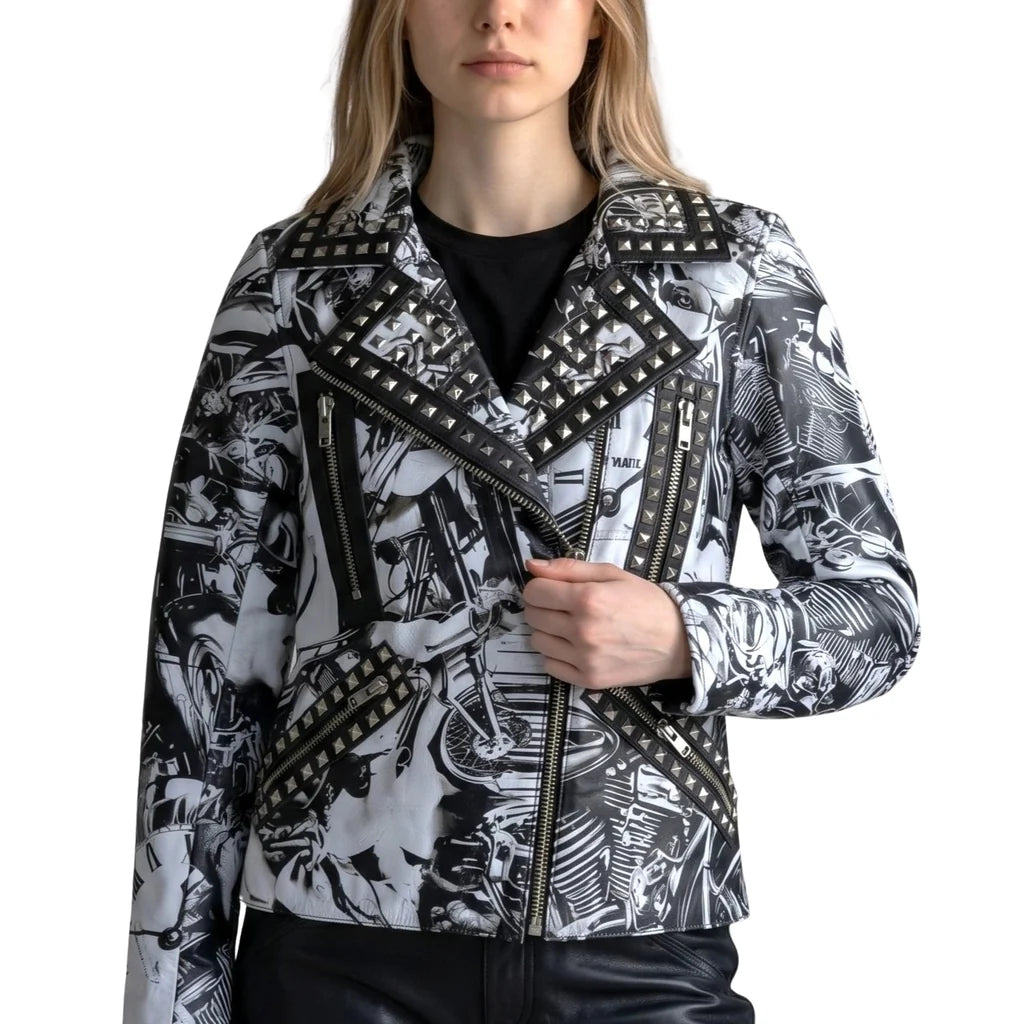 Cabaret Women's Motorcycle Leather Jacket