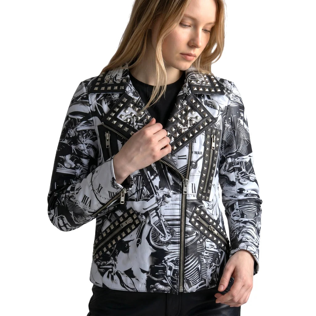 Cabaret Women's Motorcycle Leather Jacket