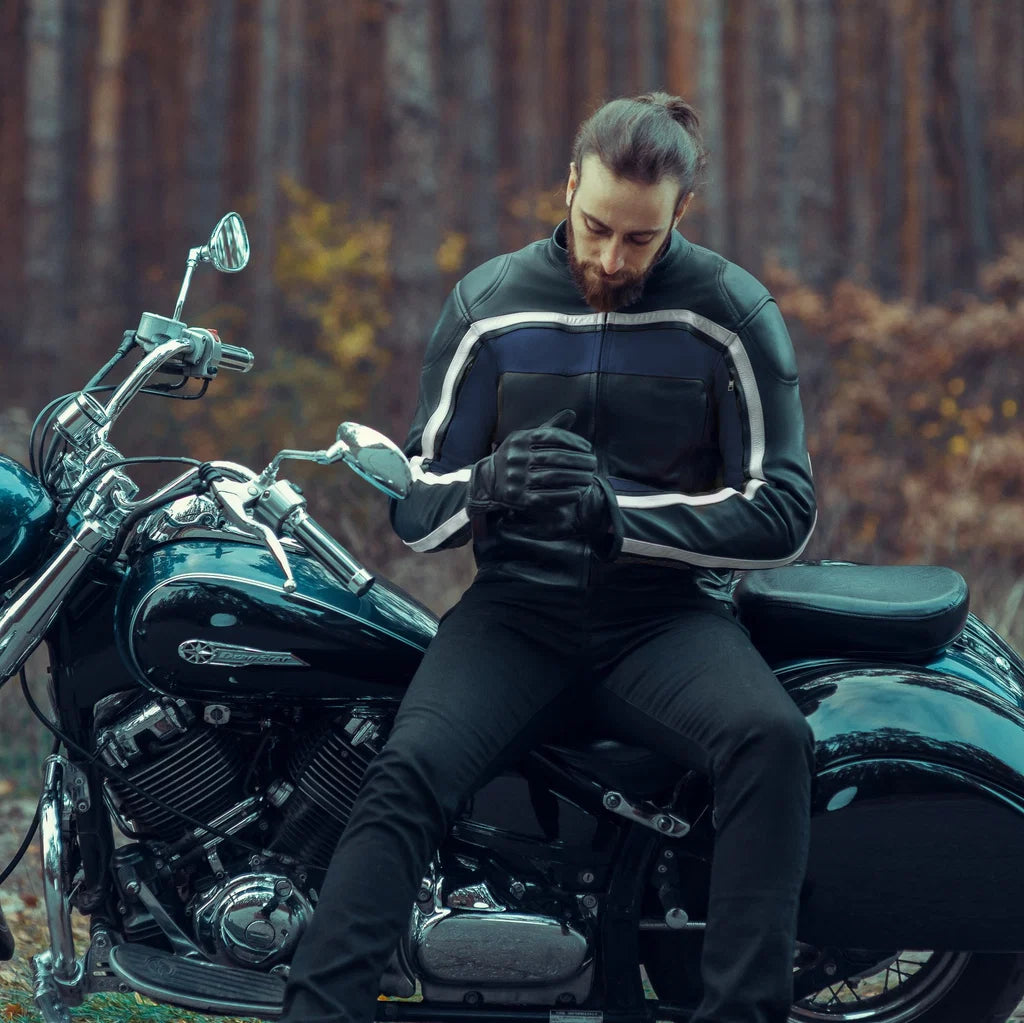 Legacy Blue Motorcycle Racing Leather Jacket