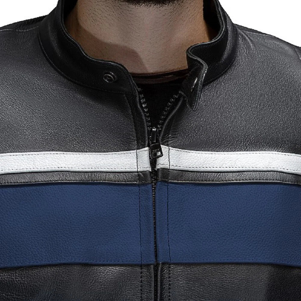 Legacy Blue Motorcycle Racing Leather Jacket
