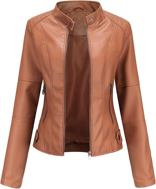 Faux Leather Jacket Women Bomber Jacket Women's
