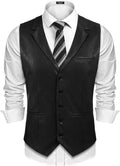 Faux Men's Leather Vest | Slim Fit Western Waistcoat | Casual Biker Vest | Motorcycle Sleeveless Jacket | Cowboy Formal Apparel | Custom Made