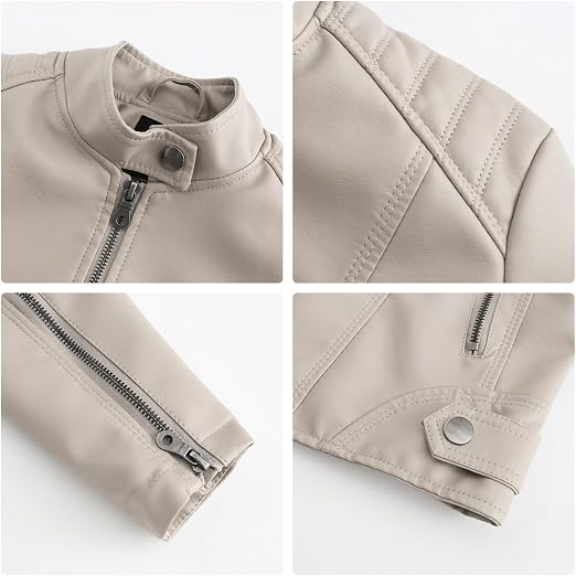 Faux White Leather Jacket Women Bomber Jacket Women's 