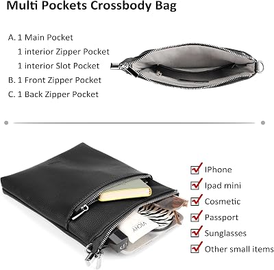Genuine Leather Crossbody Purses for Women Travel Cross Body Bags