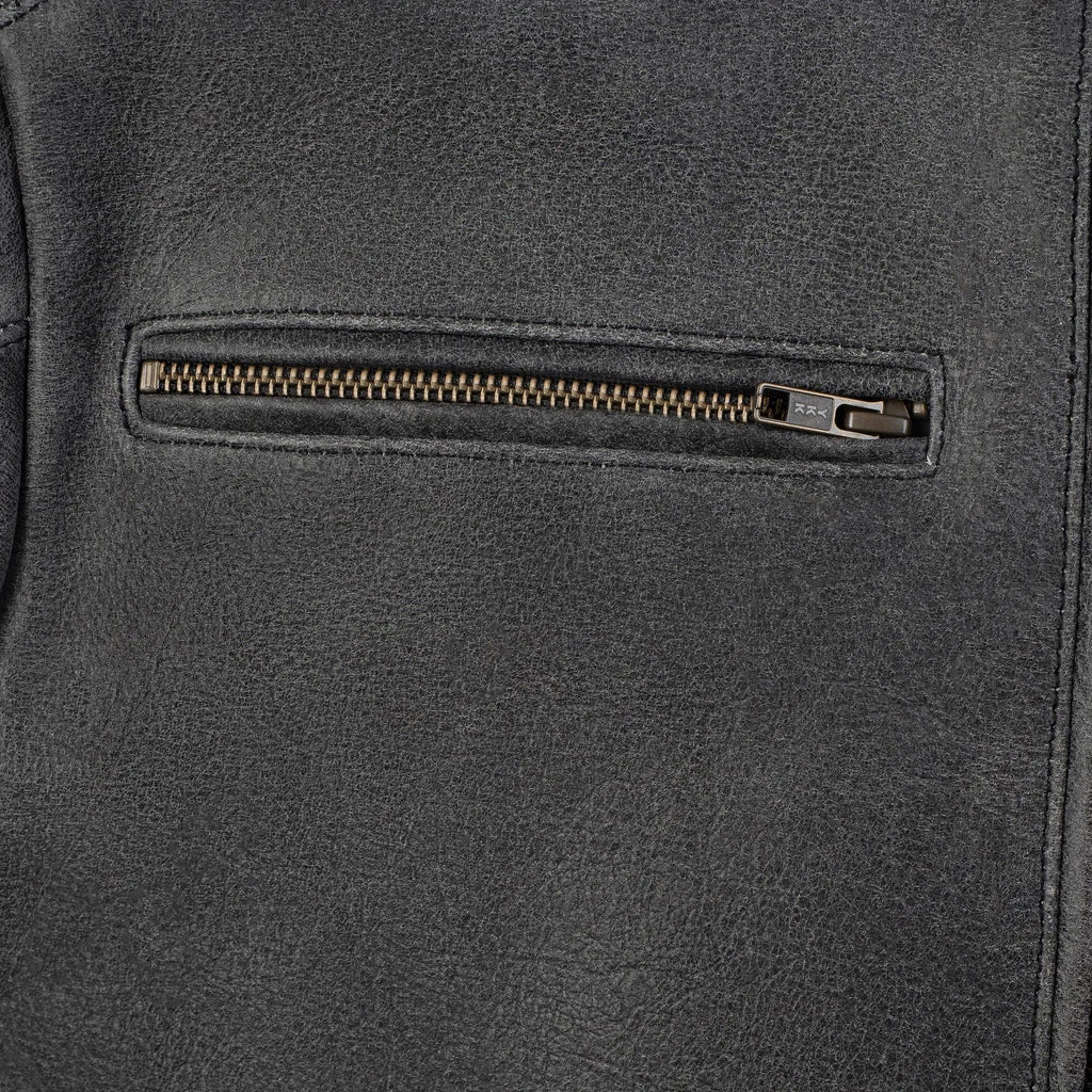 Soho Retro Gray Motorcycle Leather Jacket
