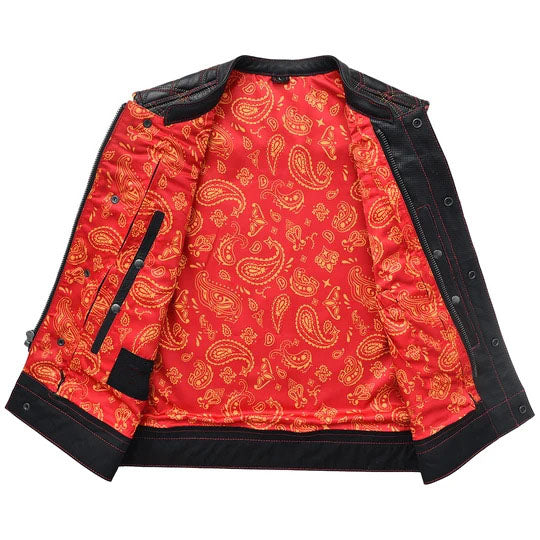 Men's Perforated Leather Motorcycle Vest