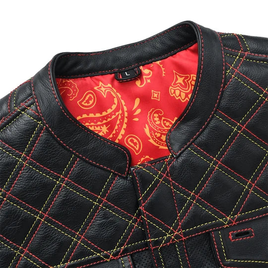 Men's Perforated Leather Motorcycle Vest