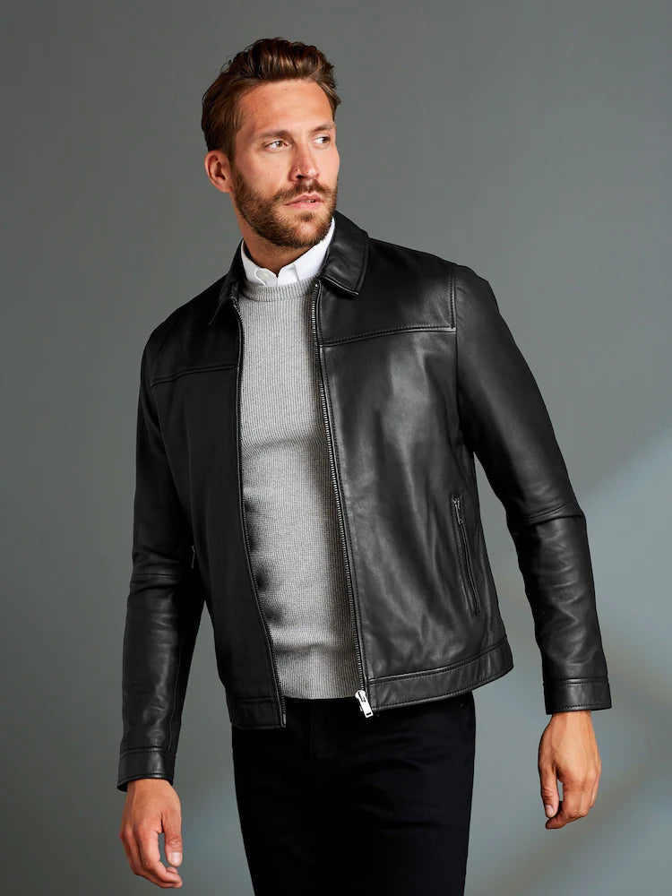 Black Signature Leather Jacket