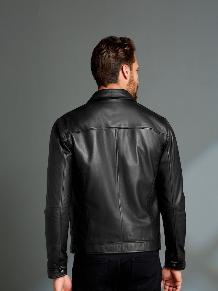 Black Signature Leather Jacket