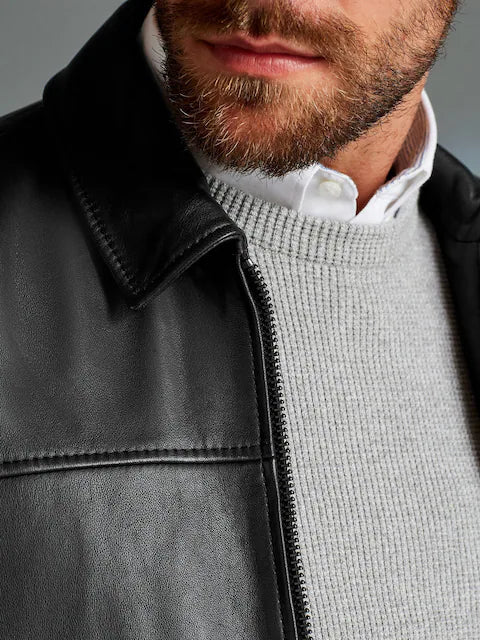Black Signature Leather Jacket