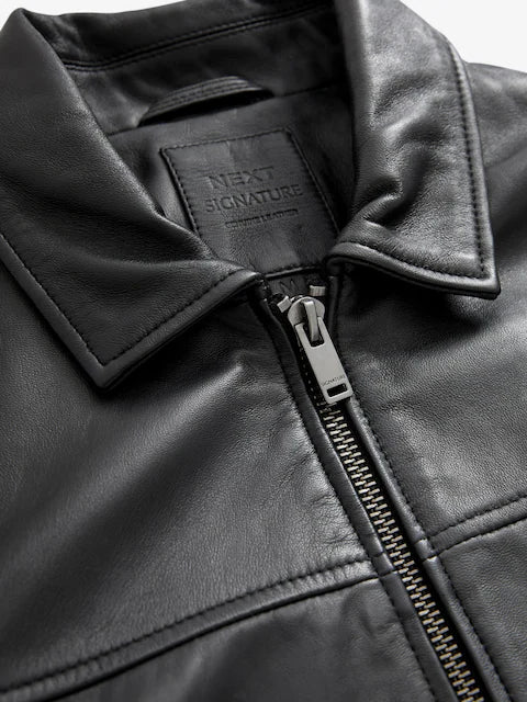 Black Signature Leather Jacket