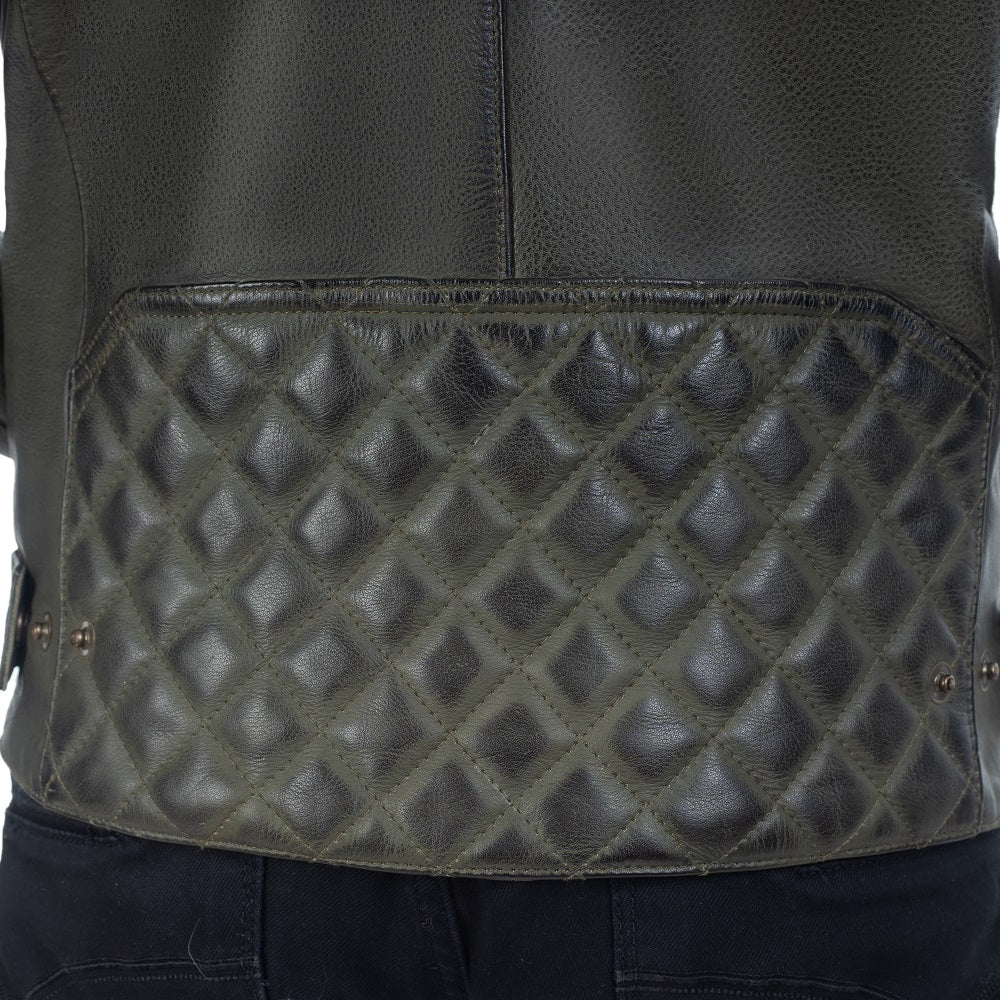 Dublin Olive Green Motorcycle Leather Jacket