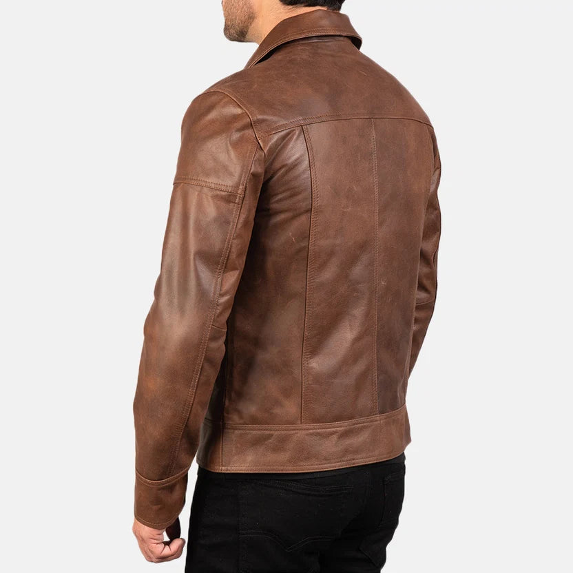 Vintage Brown Leather Jacket