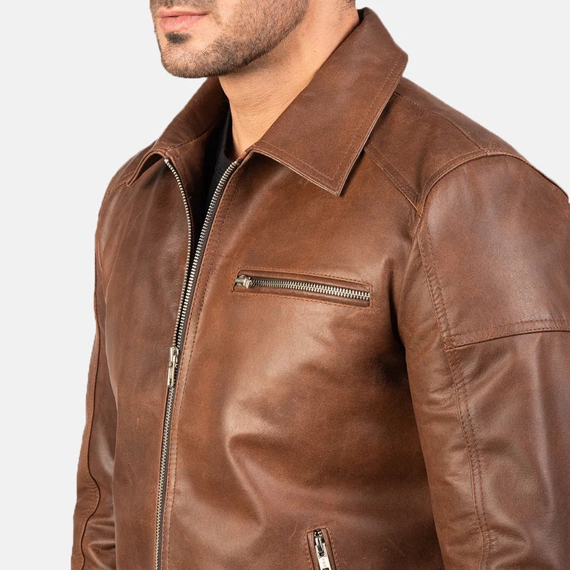 Vintage Brown Leather Jacket